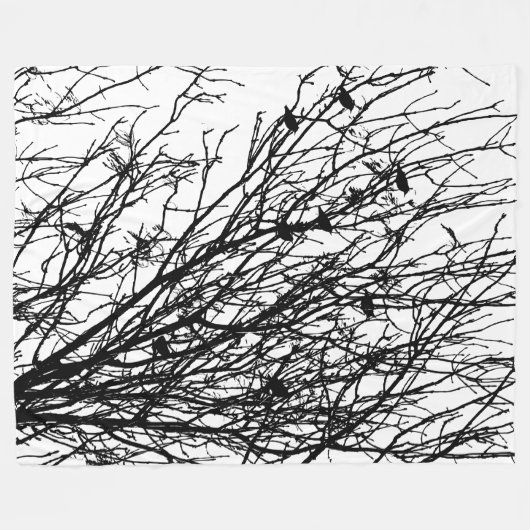 Anfänge in einem Baum - hoher Kontrast Fleecedecke (Vorderseite (Horizontal))