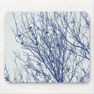 Anfänge in einem Tree - Cyanotypeffekt Mousepad