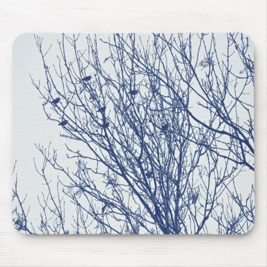 Anfänge in einem Tree - Cyanotypeffekt Mousepad (Vorne)