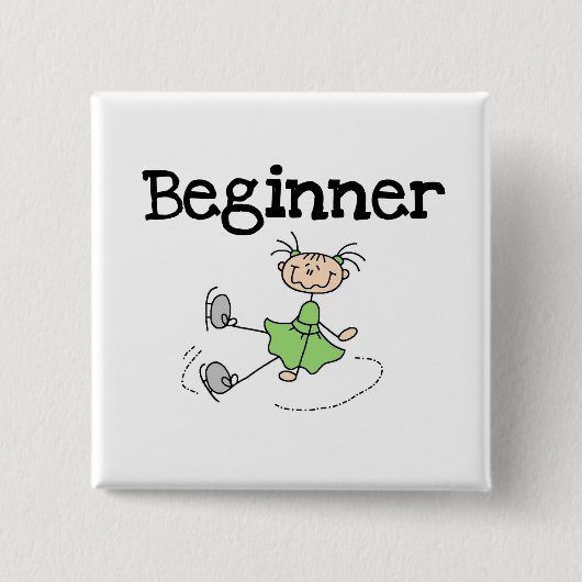Anfänger-Eislauf-T-Shirts und Geschenke Button (Vorderseite)