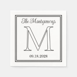 Anfänger Name und Hochzeitdatum Doppelter Grenze Serviette