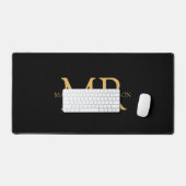 Anfängerbüro für Schwarze Gold Monogram Schreibtischunterlage (Tastatur & Maus)