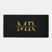 Anfängerbüro für Schwarze Gold Monogram Schreibtischunterlage (Vorderseite)