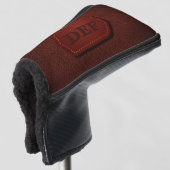 Anfänglich ändern, Leder aussehen Abzeichen dunkel Golf Headcover (3/4 Vorderseite)