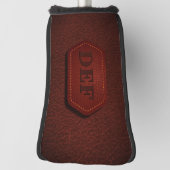 Anfänglich ändern, Leder aussehen Abzeichen dunkel Golf Headcover (Rotieren 90)