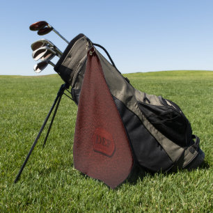 Anfänglich ändern, Leder aussehen Abzeichen dunkel Golfhandtuch