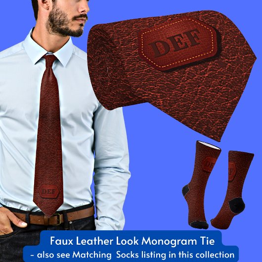 Anfänglich ändern, Leder aussehen Abzeichen dunkel Krawatte