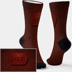 Anfänglich ändern, Leder aussehen Abzeichen dunkel Socken