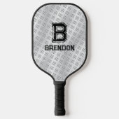 Anfänglich ändern, Name hinzufügen, Schachbrett-Pl Pickleball Schläger (Vorderseite)