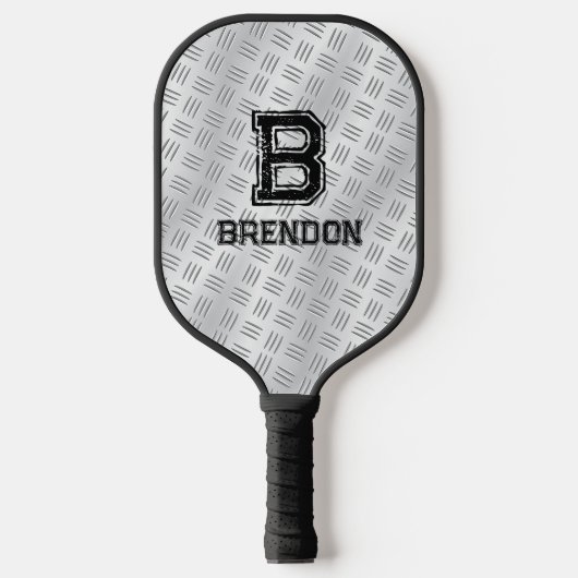 Anfänglich ändern, Name hinzufügen, Schachbrett-Pl Pickleball Schläger (Vorderseite)