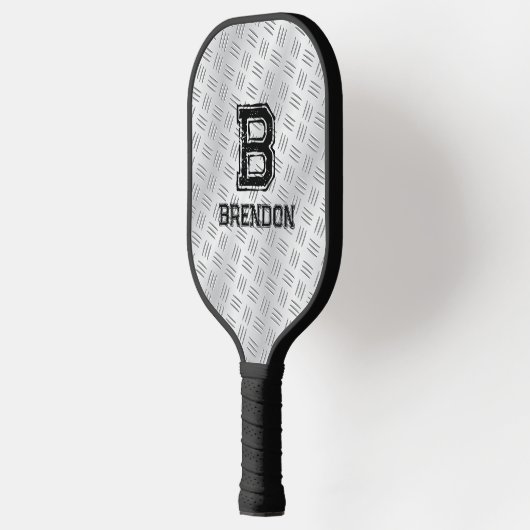 Anfänglich ändern, Name hinzufügen, Schachbrett-Pl Pickleball Schläger (Links)