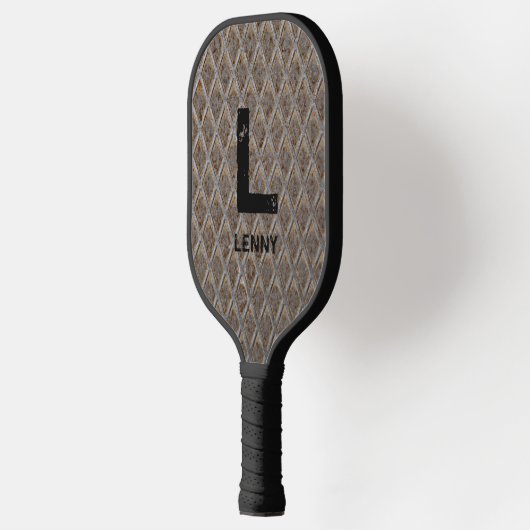 Anfänglich ändern, Name hinzufügen, Schachbrett-Pl Pickleball Schläger (Links)