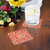 Anfänglich frisch gepicktes rosa Grapefruitmonogra Rechteckiger Pappuntersetzer