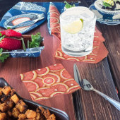 Anfänglich frisch gepicktes rosa Grapefruitmonogra Rechteckiger Pappuntersetzer