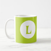 Anfänglich Neon Lime Green Monogram Kaffeetasse (Links)