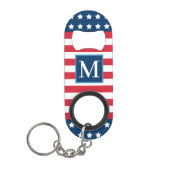 Anfänglich Red White Blue Custom Monogram Mini Flaschenöffner (Vorderseite)