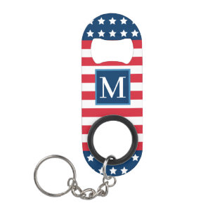 Anfänglich Red White Blue Custom Monogram Mini Flaschenöffner