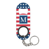 Anfänglich Red White Blue Custom Monogram Mini Flaschenöffner (Rückseite)