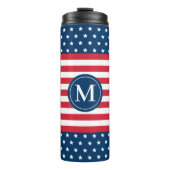 Anfänglich Red White Blue Custom Monogram Thermosbecher (Vorderseite)