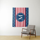 Anfänglich Red White Blue Custom Monogram Wandteppich (Beispiel)