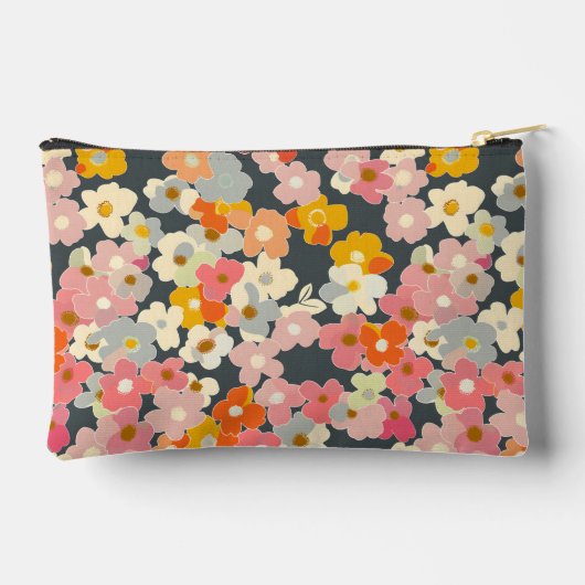 Anfänglich rosa florale Monogramm Zubehörtasche (Rückseite)