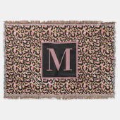 Anfänglich rosa Goldkäse/Leopard-Monogramm Decke (Vorderseite)