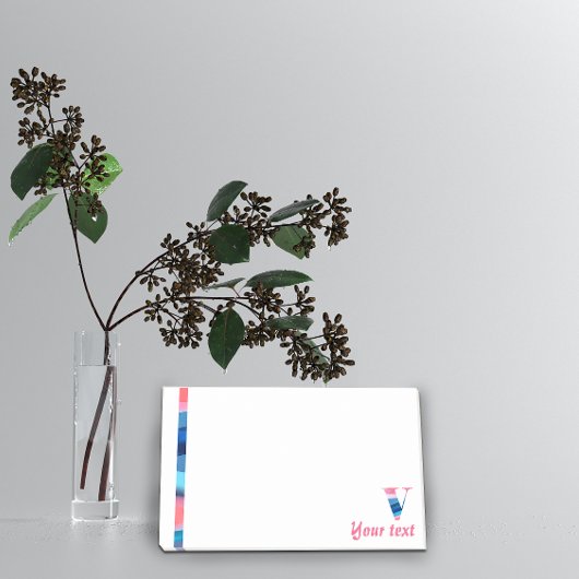 Anfängliche Anmerkungen zu Monogramm V Korallenbla Post-it Klebezettel