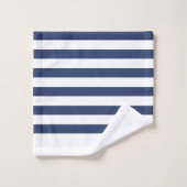 Anfängliche blaue und weiße Streifen für Männer Mo Badhandtuch Set (Waschlappen)