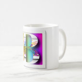 ANFÄNGLICHE BLUMENMONOGRAMM B KAFFEETASSE (VorderseiteRechts)