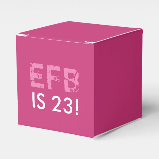 Anfängliche Geburtstags-Bevorzugung - Rosa Geschenkschachtel (Vorderseite)