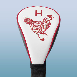Anfängliche Hühnerhenne Monogram Golf Headcover