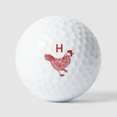 Anfängliche Hühnerhenne Monogram Golfball (Vorderseite)