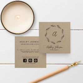 Anfängliche Kraft des handgezeichneten Schwarzkrau Quadratische Visitenkarte