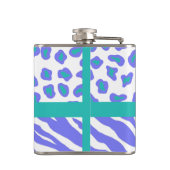 Anfängliche Lava White Zebra Leopard Skin Monogram Flachmann (Rückseite)