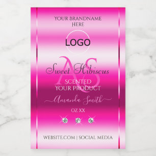 Anfängliche Logos für das Logo "Pink Shimmery Prod Lebensmitteletikett