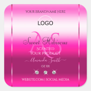 Anfängliche Logos für das Logo "Pink Shimmery Prod Quadratischer Aufkleber