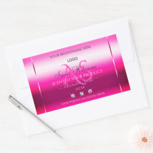 Anfängliche Logos für das Logo "Pink Shimmery Prod Rechteckiger Aufkleber