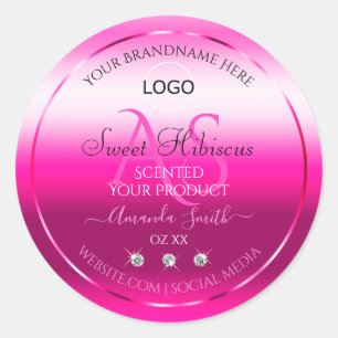 Anfängliche Logos für das Logo "Pink Shimmery Prod Runder Aufkleber