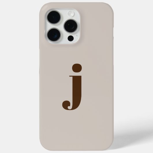 Anfängliche moderne einfache Monogramm-Beige Case-Mate iPhone Hülle (Rückseite)