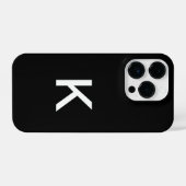 Anfängliche moderne Schwarz-Weiß-Minimalistisch-Mo iPhone Hülle (Rückseite (Horizontal))