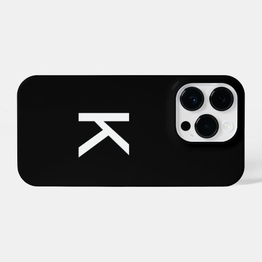 Anfängliche moderne Schwarz-Weiß-Minimalistisch-Mo iPhone Hülle (Rückseite (Horizontal))