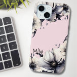 Anfängliche Monogramm Blush Pink Floral Case-Mate iPhone Hülle<br><div class="desc">Niedliches und schlichtes modernes Rosa, Schwarz-Weiß-Blume. Klassisch, aber skurril mit schwarz, grau und cremefarbenen Blume mit schwarzem Schriftart und schicker moderner Schrift. Bearbeiten Sie den gesamten Text zu Ihren eigenen Informationen. Sie können sogar die Hintergrundfarbe auf alles ändern, was Sie gewollt haben! Chic Girly Floral Schwarz-weiß Blush Pink Monogram iPhone...</div>