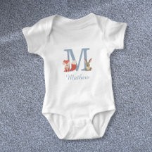Anfängliche Monogramm für Woodland Animals Blue Ba
