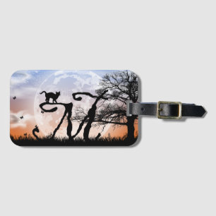 Anfängliche Monogramm-Gepäckmarke für Vollmond und Gepäckanhänger