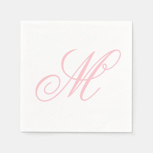 Anfängliche rosa Monogramm Serviette (Vorderseite)
