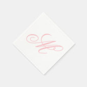 Anfängliche rosa Monogramm Serviette (Ecke)