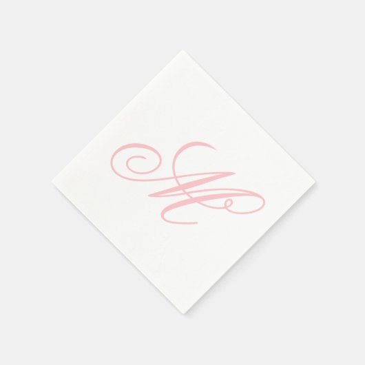Anfängliche rosa Monogramm Serviette (Ecke)