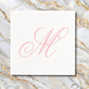 Anfängliche rosa Monogramm Serviette