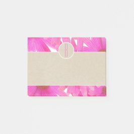 Anfängliche rosa Tischtuhren und braun-Kraft-Rusti Post-it Klebezettel