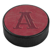 Anfängliche rote Ledertextur Eishockey Puck (3/4)